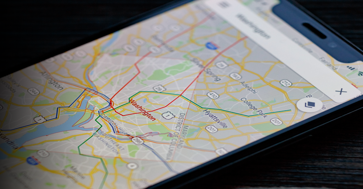 iphone with map